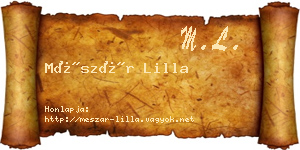 Mészár Lilla névjegykártya