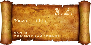 Mészár Lilla névjegykártya